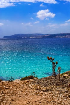 Beautiful Mediterranean Sea in the afternoon overlooking Gozo. 