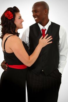 Beautiful Interacial Couple Husband and Wife Dancing 