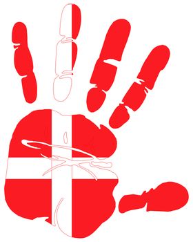 Handprint flag of Denmark