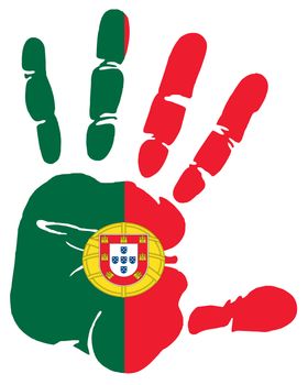 Hand print impression of flag of Portugal