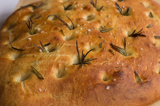 Freshly baked Italian foccacia bread