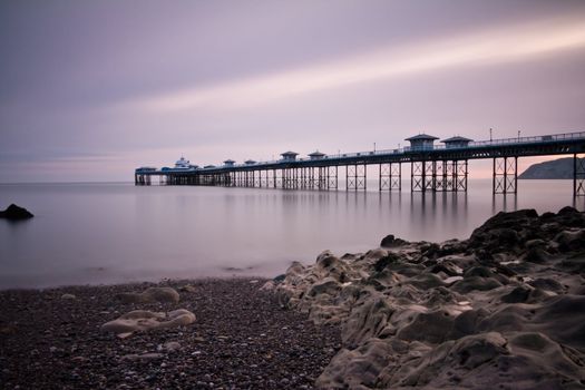 The pier in Llandudno Wales at dawn