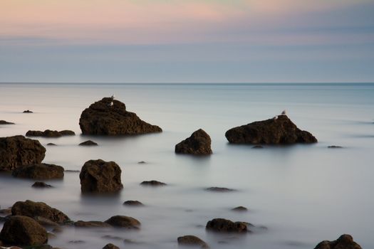 The shorefront in Llandudno Wales at dawn