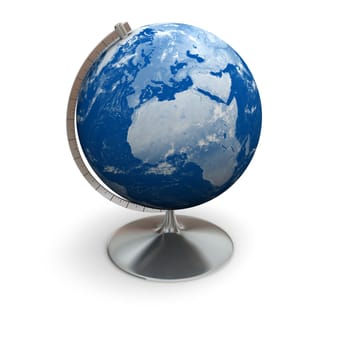 Blue topographic globe isolated on white background. Elements of this image furnished by NASA