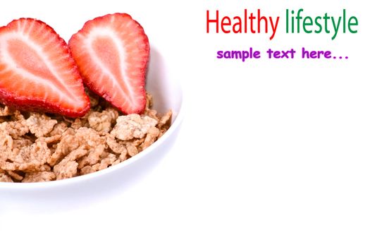 Muesli with fresh Strawberry healthy breakfast