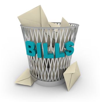 Rid yourself of your bills -- throw them away in this shiny metal garbage basket