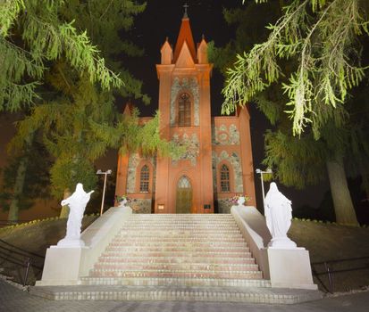 Gothic church at night, Lithuania