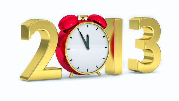 New year 2013 concept with red clock