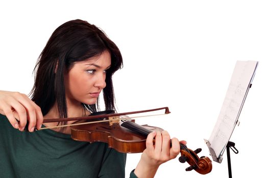 beautiful girl play violin