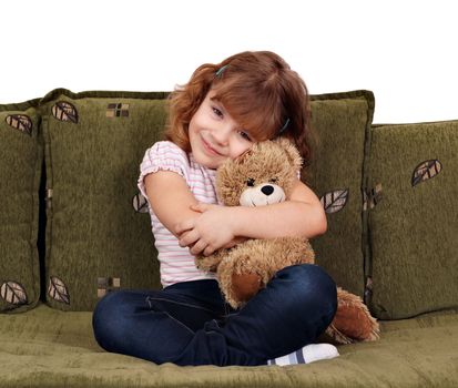 little girl with teddy bear