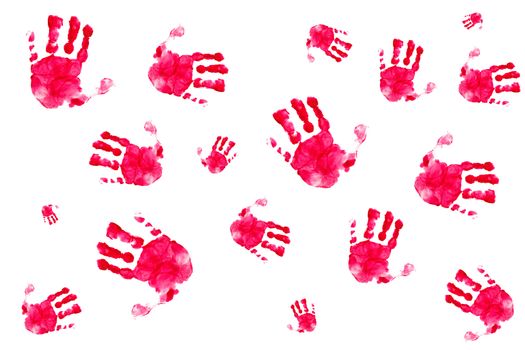 print of a kid hand on white background