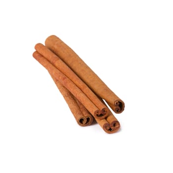 Several cinnamon sticks isolated on white background