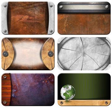 Six grunge backgrounds for the business card with clipping path



