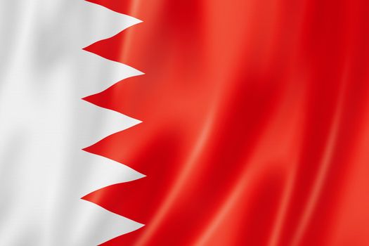 Bahrain flag, three dimensional render, satin texture