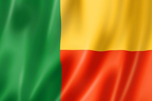 Benin flag, three dimensional render, satin texture