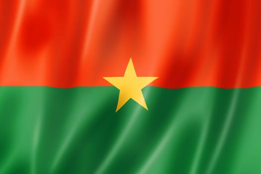 Burkina Faso flag, three dimensional render, satin texture