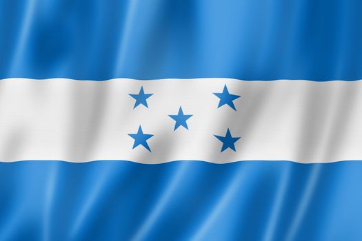 Honduras flag, three dimensional render, satin texture