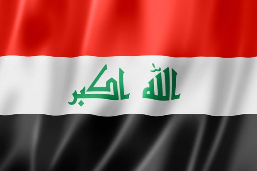 Iraq flag, three dimensional render, satin texture