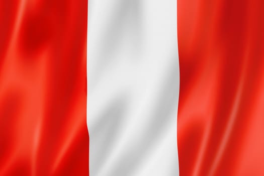 peru flag, three dimensional render, satin texture