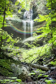 An image of the nice waterfall at the Paehler Schlucht in Bavaria Germany