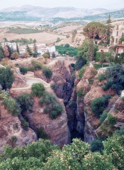 rock canyon in Ronda , Andalusia, Spain 