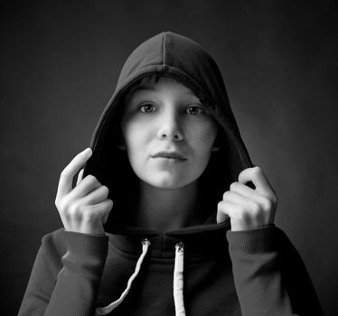 young beautiful woman in the cape  (studio shop)