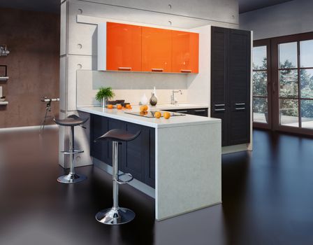  Modern kitchen interior photo (photo compilation elements)