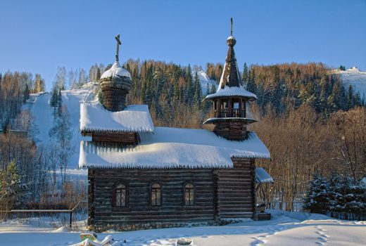 old russian wooden church photo