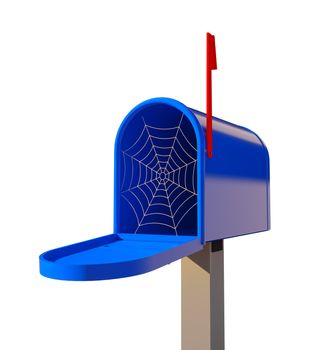 cobwebby mailbox (3D concept illustration)