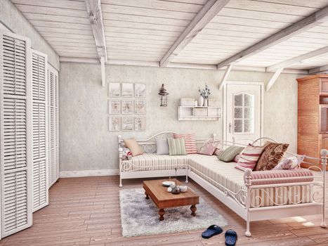 Provence style interior (3D rendering)