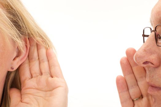 Man saying something to woman