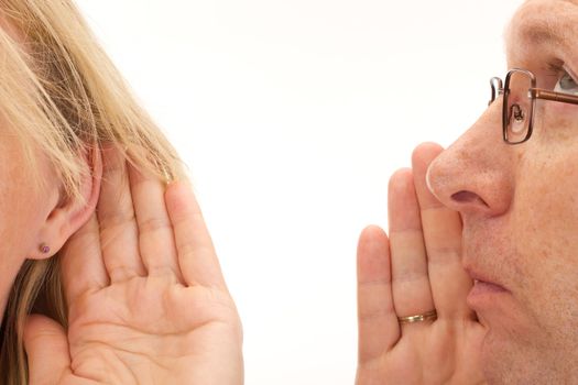 Man saying something to woman