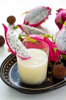 Lychee and Dragon fruit smoothie
