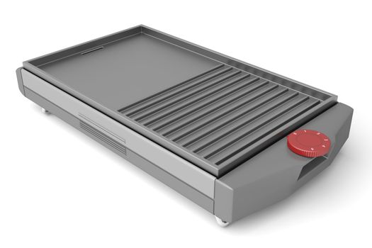 Electric barbecue grill on white background