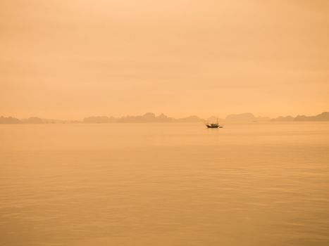Sunset at Ha Long Bay, Vietnam 