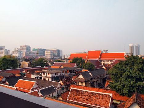 bankok skyline,an bird eye view of bankok,thailand.        