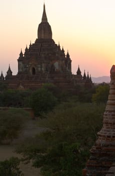 Sunset at one of Pagoda in Bagan,Burma