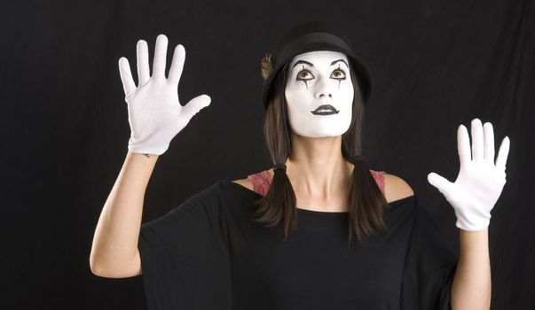 A beautiful and curious Mime peeks upwards