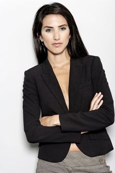 Professional working woman in corporate business suit
