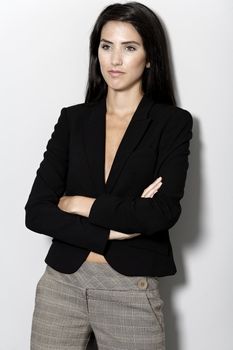 Professional working woman in corporate business suit