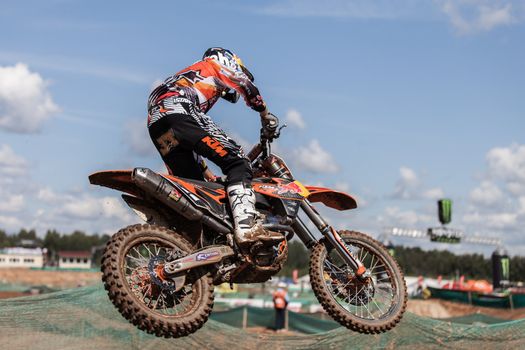 SEMIGORJE, RUSSIA - JULY 22: Grand Prix of Russia of FIM Motocross World Championship MX1 and MX2 Series on July 22, 2012 in Semigorje, Russia