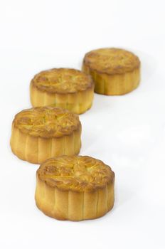 Mooncake lineup, isolated white background