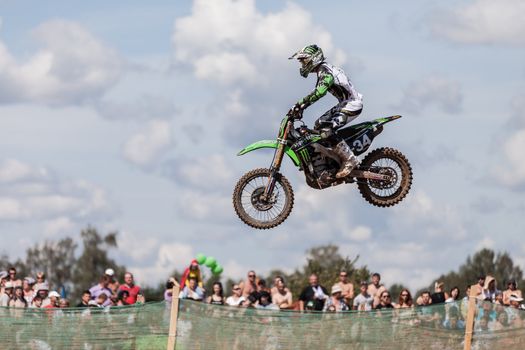 SEMIGORJE, RUSSIA - JULY 22: Grand Prix of Russia of FIM Motocross World Championship MX1 and MX2 Series on July 22, 2012 in Semigorje, Russia