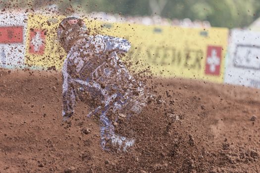 SEMIGORJE, RUSSIA - JULY 22: Grand Prix of Russia of FIM Motocross World Championship MX1 and MX2 Series on July 22, 2012 in Semigorje, Russia