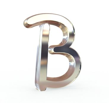 3d metal alphabet symbol.(isolated.)