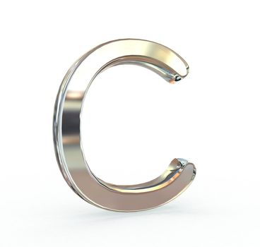 3d metal alphabet symbol.(isolated.)