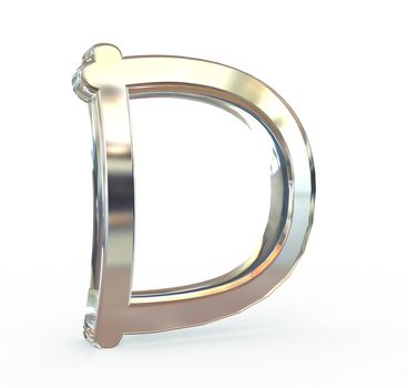 3d metal alphabet symbol.(isolated.)