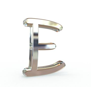 3d metal alphabet symbol.(isolated.)