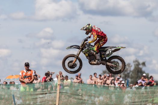 SEMIGORJE, RUSSIA - JULY 22: Grand Prix of Russia of FIM Motocross World Championship MX1 and MX2 Series on July 22, 2012 in Semigorje, Russia