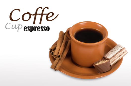 Coffee cup on white background
